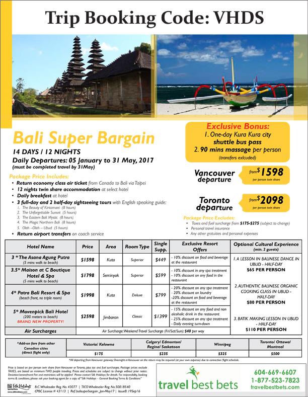 Global EAT - Bali Super Bargain