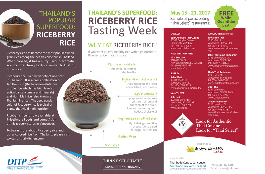 Global EAT - Thai Riceberry Tasting Week