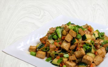 Savoury Tofu with Crunchy Zucchini: A Tasty Meatless Goodness! Global EAT - Savoury Tofu with Crunchy Zucchini: A Tasty Meatless Goodness!