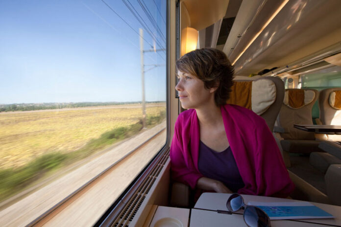 Woman Enjoying the View from a Train Window Global EAT - Travel Europe by Train: See the Continent Like a Local